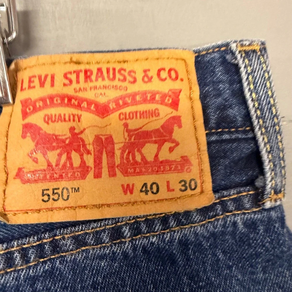 Levi's 550‎ Relaxed Fit Tapered Leg Blue Denim Jeans Mens 40x30 Indigo 550-0216